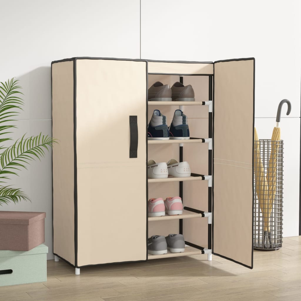 Scarpiera Nera 60x28x90 cm Tessuto